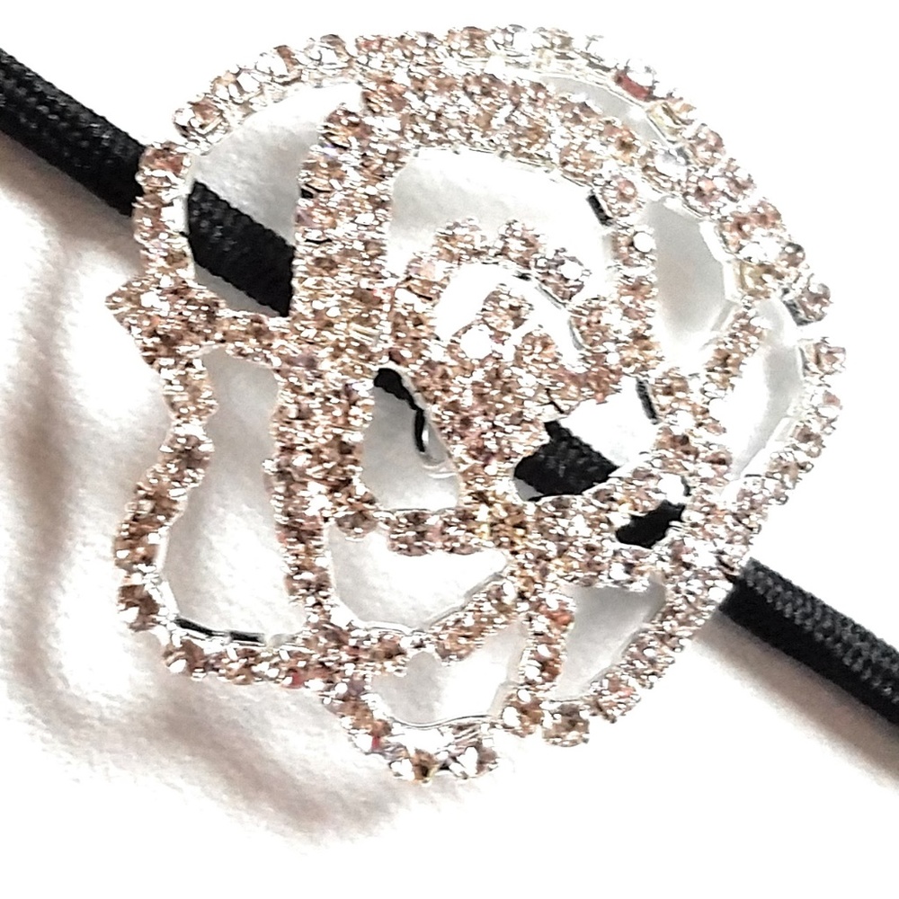 Flower in my Hair Glitzy Pony Tail - Elastic Band